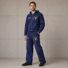 Custom Navy Blue Logo Zip Up Fleece Tracksuit