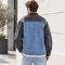 Custom Denim Shirt with Black and Light Blue Color Block