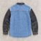Custom Denim Shirt with Black and Light Blue Color Block