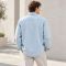 Custom Light Wash Denim Shirt with Square Patch Pockets