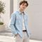 Custom Light Wash Denim Shirt with Square Patch Pockets