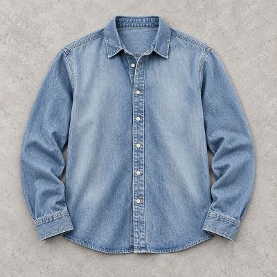 Custom Denim Overshirt in Stone Wash Blue for Easy Layering