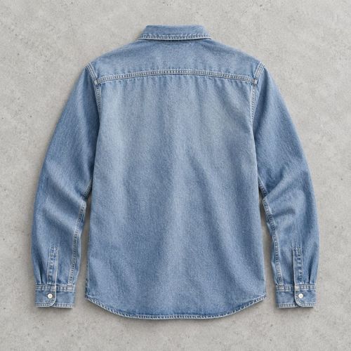 Custom Denim Overshirt in Stone Wash Blue for Easy Layering