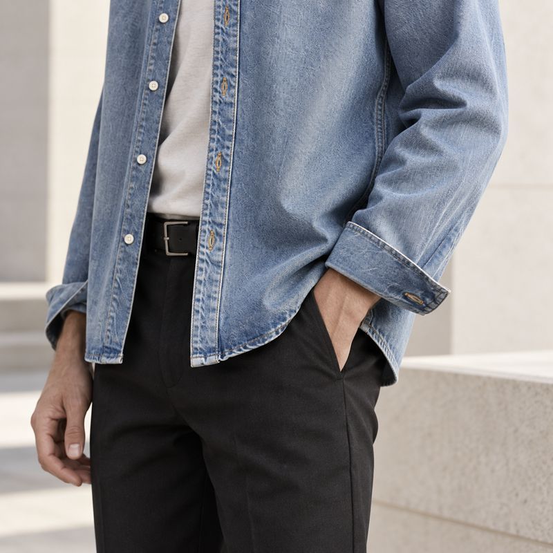 Custom Stone Wash Blue Denim Overshirt
