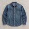 Custom Denim Work Shirt in Dark Indigo with Patch Pockets