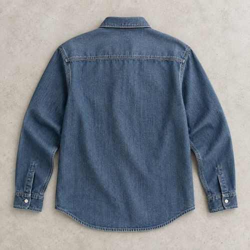 Custom Denim Work Shirt in Dark Indigo with Patch Pockets
