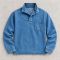 Custom Denim Pullover Shirt with Stand Collar and Snaps