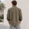 Custom Olive Green Denim Shirt with Western Yoke Detail