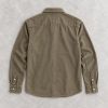 Custom Washed Olive Green Denim Western Shirt