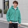 Custom Fleece Hoodies in Kelly Green with Full Zip Front