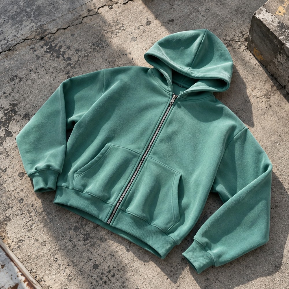 Custom Fleece Hoodies in Kelly Green with Full Zip Front