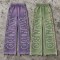 Custom Wide Leg Sweatpants with Rhinestone Details and Raw Hem