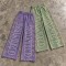 Custom Wide Leg Sweatpants with Rhinestone Details and Raw Hem