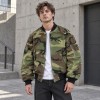 Custom Camo Jacket in Woodland Print with Black Ribbed Trims