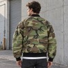 Custom Camo Jacket in Woodland Print with Black Ribbed Trims