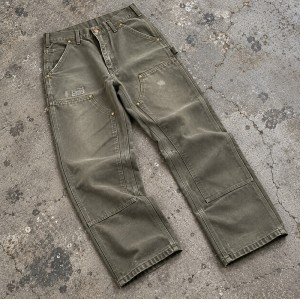 Custom Carpenter Pants in Olive with Double Knee Panels