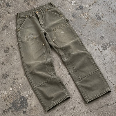 Custom Carpenter Pants in Olive with Double Knee Panels