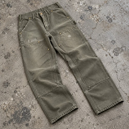 Custom Carpenter Pants in Olive with Double Knee Panels