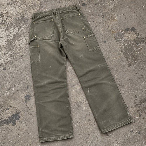 Custom Carpenter Pants in Olive with Double Knee Panels