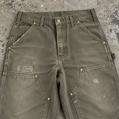 Custom Carpenter Pants in Olive with Double Knee Panels