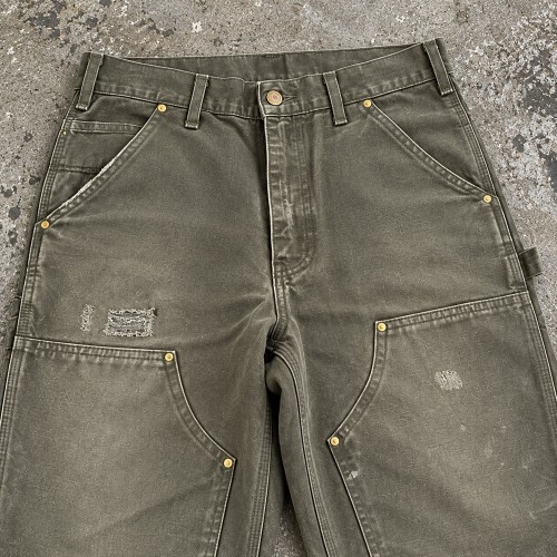 Custom Carpenter Pants in Olive with Double Knee Panels