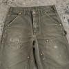 Custom Carpenter Pants in Olive with Double Knee Panels