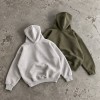 Custom Pullover Hoodies in Heather Grey and Olive Fleece
