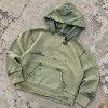 Custom Acid Wash Hoodie with Distressed Raw Edges and Hem