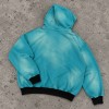 Custom Embroidered Zip Up Hoodies in Blue Acid Wash Fleece
