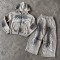 Custom Tracksuits in Washed Grey Fleece with Studded Detail