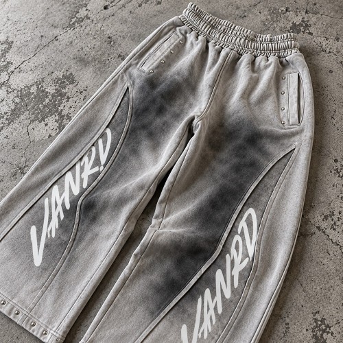 Custom Tracksuits in Washed Grey Fleece with Studded Detail