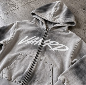 Custom Tracksuits in Washed Grey Fleece with Studded Detail