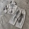 Custom Tracksuits in Washed Grey Fleece with Studded Detail