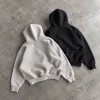 Custom Oversized Hoodies in Heavyweight Grey and Black Fleece