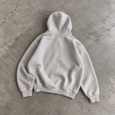 Custom Oversized Hoodies in Heavyweight Grey and Black Fleece