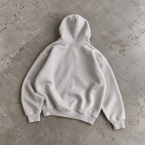 Custom Oversized Hoodies in Heavyweight Grey and Black Fleece