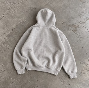 Custom Oversized Hoodies in Heavyweight Grey and Black Fleece