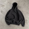 Custom Oversized Hoodies in Heavyweight Grey and Black Fleece