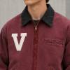 Custom Varsity Jacket in Washed Burgundy Canvas with Chenille Patch