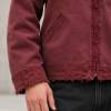 Custom Varsity Jacket in Washed Burgundy Canvas with Chenille Patch