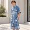 Custom Shorts Set in Washed Blue Plaid with Matching Shirt