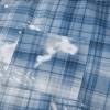 Custom Shorts Set in Washed Blue Plaid with Matching Shirt