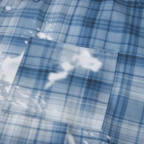 Custom Shorts Set in Washed Blue Plaid with Matching Shirt