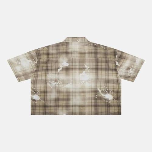 Custom Shorts Set in Washed Khaki Plaid with Matching Shirt