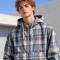 Custom Anorak Jacket in Blue Plaid with Matching Shorts Set