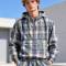 Custom Anorak Jacket in Blue Plaid with Matching Shorts Set