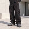 Custom Work Jacket and Wide Leg Pants Set in Black Canvas