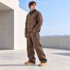 Custom Work Jacket and Wide Leg Pants Set in Brown Canvas