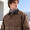 Custom Work Jacket and Wide Leg Pants Set in Brown Canvas