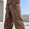 Custom Work Jacket and Wide Leg Pants Set in Brown Canvas